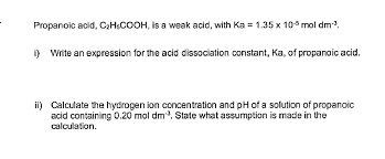 Answered Propanoic Acid C₂h5cooh Is