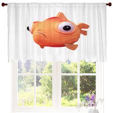 Fish Window Curtains D Black