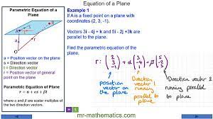 Vector Equation Of A Plane Mr