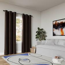 Sun Zero Cascade Pleated Velvet Blackout Grommet Curtain Panel Single Panel 40 X 84 Chocolate Brown