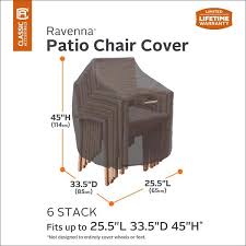 Classic Accessories Ravenna Patio 6 Stackable Chair Cover Dark Taupe