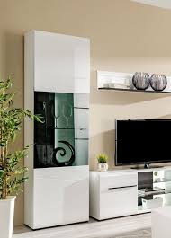 White Gloss And Black Display Cabinet