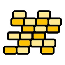 Destroyed Brick Wall Icon Outline