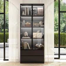 Black Wooden Accent Storage Cabinet