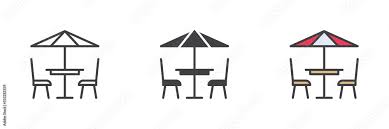 Terrace Cafe Diffe Style Icon Set