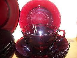 Ruby Red Depression Glass 6 Plates 4