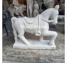 White Marble Horse Statue For Decor