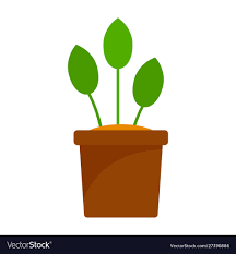 Eco Plant Pot Icon Flat Style Royalty