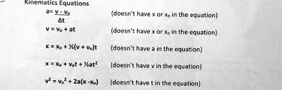 Solved Kinematics Equations A V