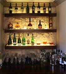 Cool Liquor Display With Stone Wall