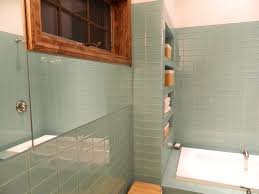 Sage Green Glass Tile Shower