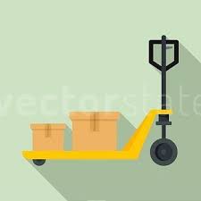 Lift Cart Icon Flat Ilration Of