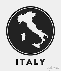 Italy Icon Round Logo With Country Map