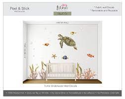Turtle Underwater Family Wall Decals
