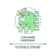 Container Gardening Concept Icon Linear