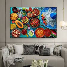 Mexican Foods Kitchen Wall Art Canvas