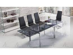 Smoked Glass Top Extendable Dining