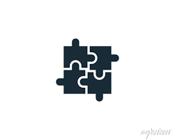 Jigsaw Puzzle Pieces Icon Vector Logo