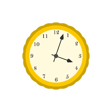 Wall Clock With Yellow Rim Icon In Flat