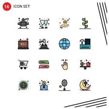 Set Of 16 Modern Ui Icons Symbols Signs