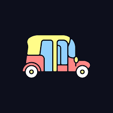 Auto Rickshaw Rgb Color Icon For Dark