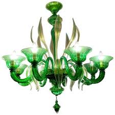 Green Murano Glass Chandelier Venice