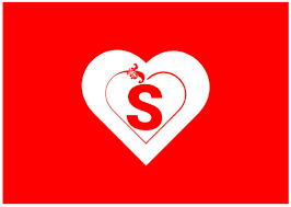 S Letter Logo With Heart Icon Graphic