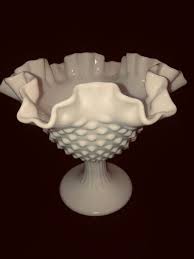 Vintage Fenton Milk Glass Hobnail Vase