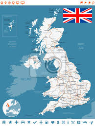 United Kingdom Map Flag Navigation