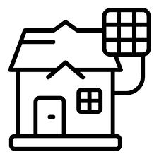 House Solar Panel Icon Outline Vector