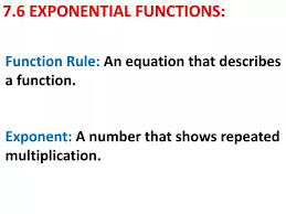 Ppt 7 6 Exponential Functions