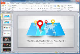 World Map Map Pointers Powerpoint