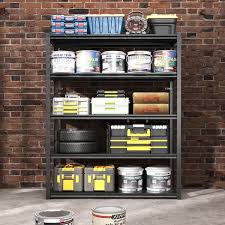 Otryad 63 In H 5 Tier Metal Shelves