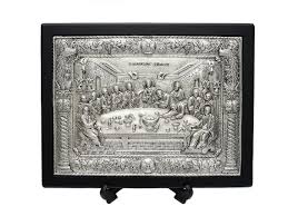 Last Supper Wall Icon In 3d Silver