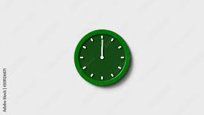 Green Color 3d Wall Clock Icon Clock
