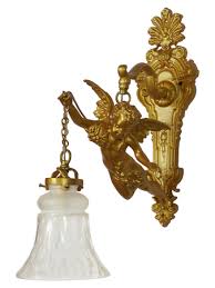 Wall Lamp With Embossed Bell Glass Shade