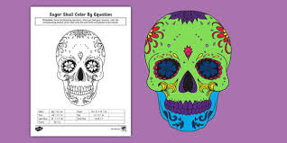 Sugar Skull Color By Equation Math Activity