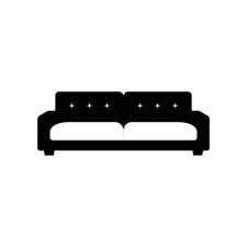Sofa Silhouette Black And White Icon