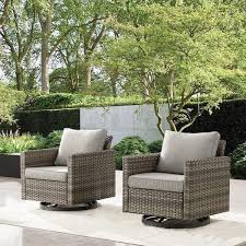 Pocassy 2 Piece Gray Wicker Patio
