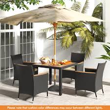5 Pieces Patio Dining Table Set For 4