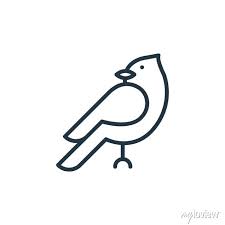 Linear Bird Outline Icon Isolated