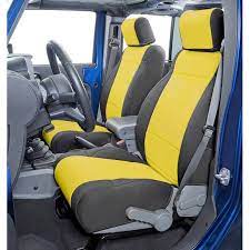 Coverking Jeep Neoprene Seat Covers Front Without Embroidered Jeep Logo Spc444 In Black Yellow