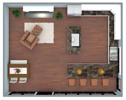 U Shaped Kitchen Floor Plan With Island