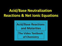 Acid Base Neutralization Reactions