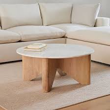 Maddox 36 Coffee Table Marble Cerused White West Elm