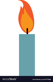 Burning Candle Flame Light Icon Royalty