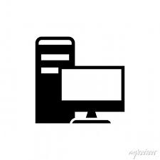 Computer Monitor With System Unit Icon