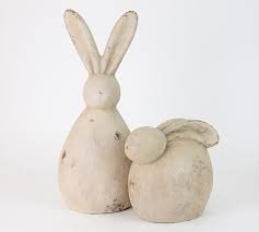 Outdoor Garden Rabbit Sculptures Set Of 2 Pottery Barn