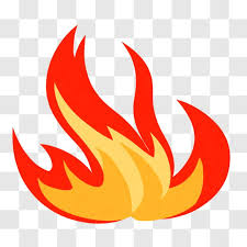 Fire Flame Icon On Black And