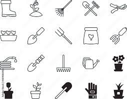 Gardening Vector Icon Set Such As
